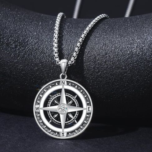 Compass Necklace Sterling Silver Compass Celtic Knot/Skull/World Map Happuity Treguant Friendlace Necklace Netclace Travel Draduation Gifts for Women Men Men in Saudi Arabia