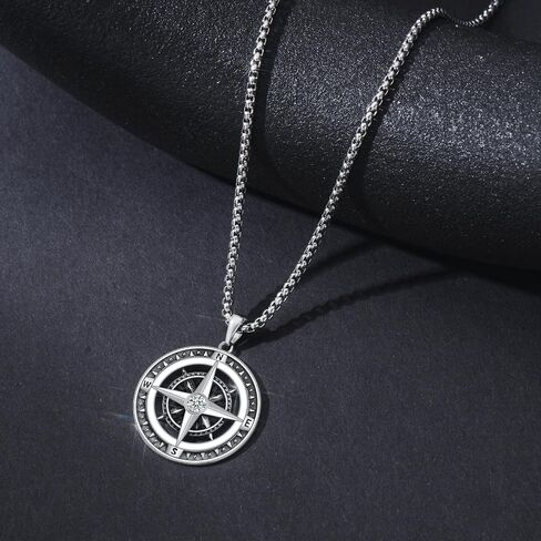 Compass Necklace Sterling Silver Compass Celtic Knot/Skull/World Map Happuity Treguant Friendlace Necklace Netclace Travel Draduation Gifts for Women Men Men in Saudi Arabia