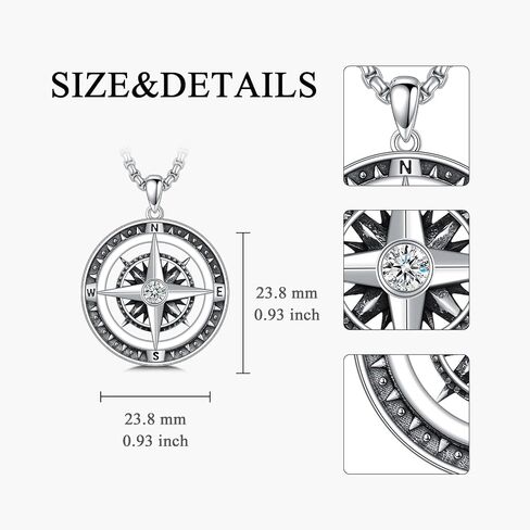 Compass Necklace Sterling Silver Compass Celtic Knot/Skull/World Map Happuity Treguant Friendlace Necklace Netclace Travel Draduation Gifts for Women Men Men in Saudi Arabia