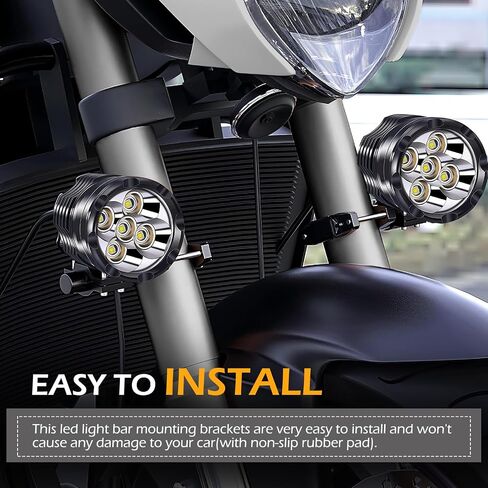 2 PCS Motorcycle Spotlight Mount Brackets, Shock-Absorption Turn Signals Mount Bracket, Alloy Tube Clamp Headlight Fog Light Auxiliary Mounting Holder, for 1" - 2.54" ATV UTV Roll Bar in Saudi Arabia