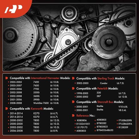 A-Premium Engine Serpentine Drive Belt Compatible with Ford, GMC, Chevrolet, Freightliner, Kenworth, Peterbilt Cars - F-250 F-350 Super Duty, E-150 Econoline, Excursion, C6500 Kodiak Topkick & More in Saudi Arabia