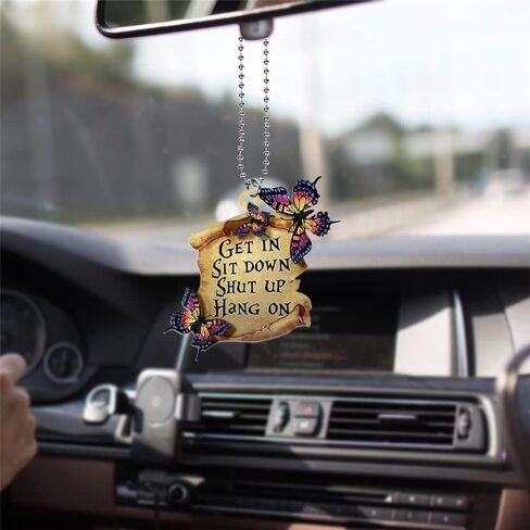 Sloth Car Ornament,Automotive Interior Mirrors Hanging Ornament,Get in Sit Down Shut Up Car Pendant Rear View Mirrors Charm,Auto Wall Christmas Tree Hangings Accessories Decor in Kuwait