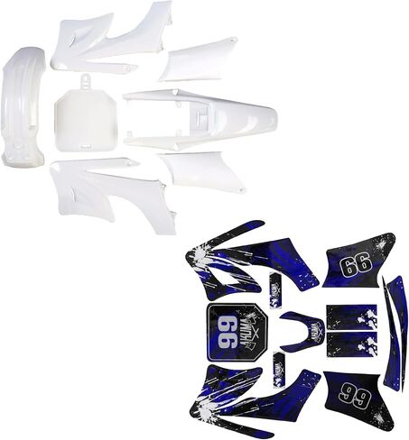 Dirt Bike Full Fender Fairing Kit with Graphics Decals for Apollo 110cc 125cc 150cc 200cc 250cc Models | Durable ABS Plastic Bodywork Set Motorcycle Pit Bike plastics (Black) in Saudi Arabia