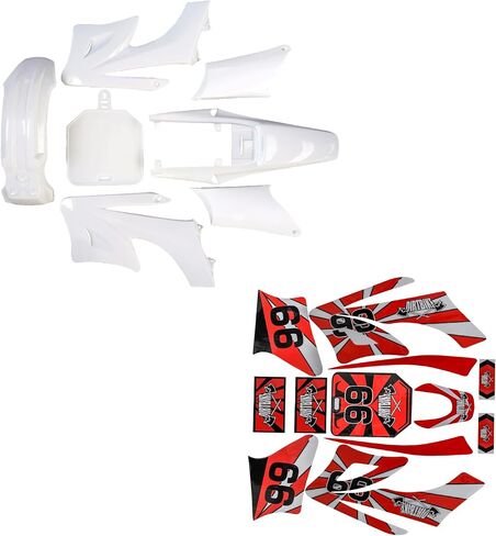 Dirt Bike Full Fender Fairing Kit with Graphics Decals for Apollo 110cc 125cc 150cc 200cc 250cc Models | Durable ABS Plastic Bodywork Set Motorcycle Pit Bike plastics (Black) in Saudi Arabia