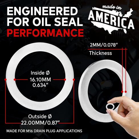 Votex - Oil Drain Plug Crush Washer fits Subaru Forester (2014-2018) - 2.0 Liter - 4 Cylinder - 20 Pack - Made in USA in Saudi Arabia
