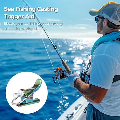 4 PCS Cannon Surf Fishing Trigger Casting Aid, Sea Fishing Cast Cannon Triggers, Marine Fishing Rod Trigger Clamps Finger Protect Aid in Saudi Arabia
