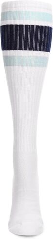 MeMoi Women's Ribbed Retro Athletic Stripe Knee High Socks in Saudi Arabia