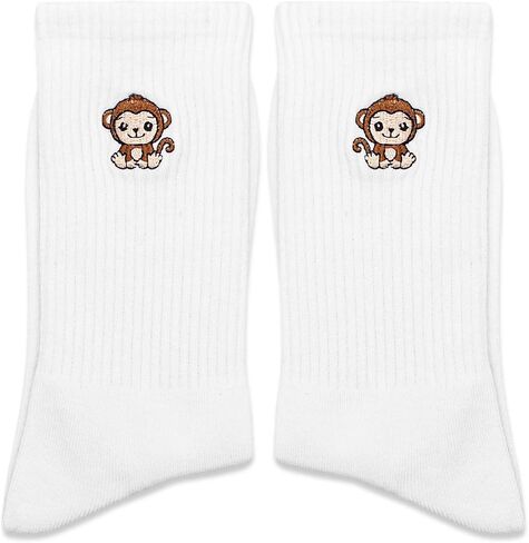 Cute Embroidered Socks, Funny Crazy Crew Socks, Animal Print Socks for Men and Women, Ideal Christmas Birthday Gifts. in Saudi Arabia