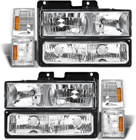 لعام 2007 2008 2009 2008 2010 2012 2013 2014 Sierra Headlight Assembly متوافق مع 07-13 GMC Sierra 1500/07-14 GMC Sierra 2500HD 3500HD Chrome Housing Headlamp استبدال L+R in Saudi Arabia