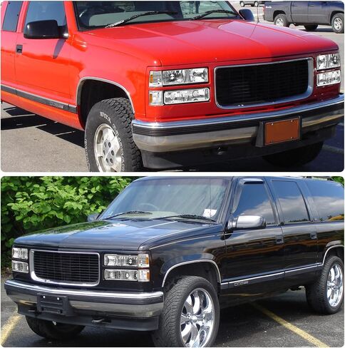 لعام 2007 2008 2009 2008 2010 2012 2013 2014 Sierra Headlight Assembly متوافق مع 07-13 GMC Sierra 1500/07-14 GMC Sierra 2500HD 3500HD Chrome Housing Headlamp استبدال L+R in Saudi Arabia