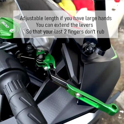 for Kawasaki Ninja 650R/ER-6F/EX650/KRT 2017-2023 Adjustable Folding Extendable Handle Brake Clutch Levers CNC Aluminum (NINJA650-Black) in Kuwait