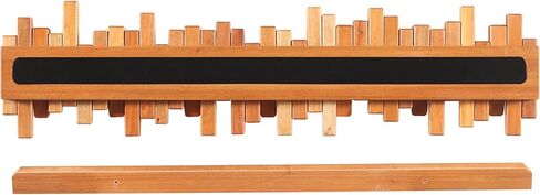 Wooden Coat Rack Wall Mounted Sticks Multi Rack Solid Handmade Natural Walnut Wood Artwork with 7 Flip-Down Unique Modern Hooks for Coats Bag Hat Umbrella in Saudi Arabia