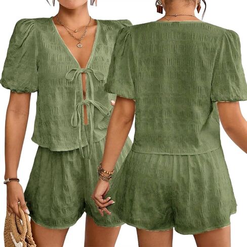 Glozeplus Women's 2 Piece Jumpsuit Floral Print Summer Half Sleeve Thin Coat Bodycon Short Pant Set Outfits in Kuwait