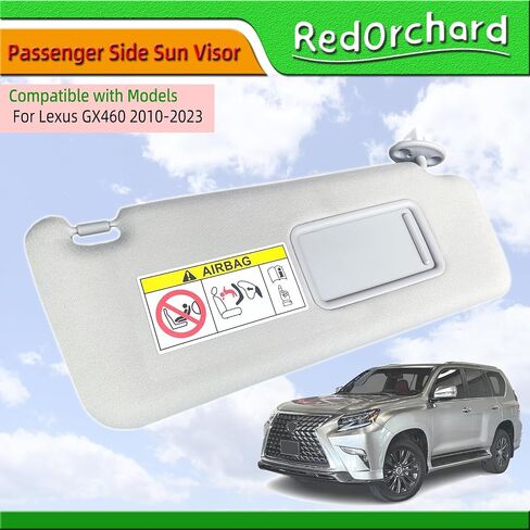 جانب ركاب Sun Sun Visor Fit for Lexus GX460 2010-2023 لـ Toyota Land Cruiser & Prado KDJ155 / KDJ150 2009-2023 استبدل 74320-60d22-A0 الأمامي الأيمن من الشمس حماية الشمس الظل Sunshade Gray in Kuwait