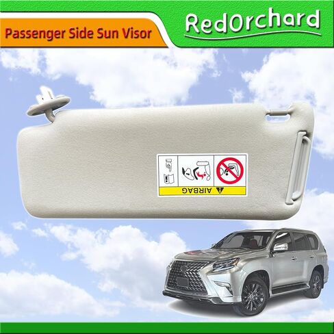 جانب ركاب Sun Sun Visor Fit for Lexus GX460 2010-2023 لـ Toyota Land Cruiser & Prado KDJ155 / KDJ150 2009-2023 استبدل 74320-60d22-A0 الأمامي الأيمن من الشمس حماية الشمس الظل Sunshade Gray in Kuwait