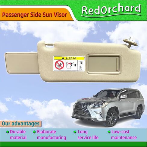 جانب ركاب Sun Sun Visor Fit for Lexus GX460 2010-2023 لـ Toyota Land Cruiser & Prado KDJ155 / KDJ150 2009-2023 استبدل 74320-60d22-A0 الأمامي الأيمن من الشمس حماية الشمس الظل Sunshade Gray in Saudi Arabia