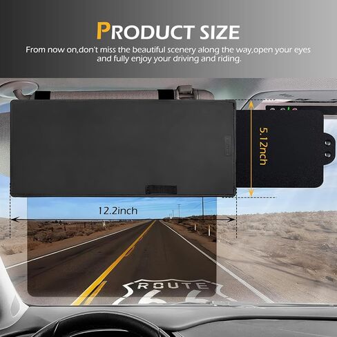Polarized Sun Visor Extender for Car, Upgraded Auto Windshield Sun Visor, Retractable Sunshade for Protection from Sun Glare UV Rays, Universal for Most Vehicle in Saudi Arabia