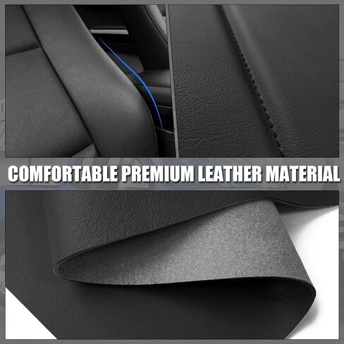 أغطية المقعد الأمامية المخصصة لصالح SAPUBK مع استبدال الجيب الخلفي للفترة 2014-2025 Freightliner Cascadia 33 "الظهر المرتفع ، والجلد المتميز مع غطاء مقعد الرغوة الناعم المركب الخلفي (رمادي) in Kuwait