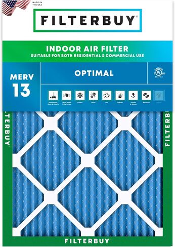 Filterbuy 16x25x4 Air Filter MERV 13 Optimal Defense (1-Pack), Pleated HVAC AC Furnace Air Filters Replacement (Actual Size: 15.50 x 24.50 x 3.63 Inches) in Saudi Arabia