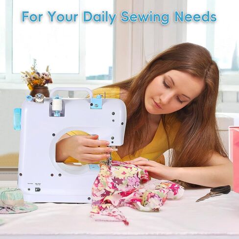 Sewing Machine for Beginners, Mini Sewing Machine Built-in 12 Stitches, 13 Replaceable Presser Feet, Portable Sewing Machine with Extension Table, Light, Reverse Sewing, 2 Speed Foot Pedal, Sewing Kit in Saudi Arabia