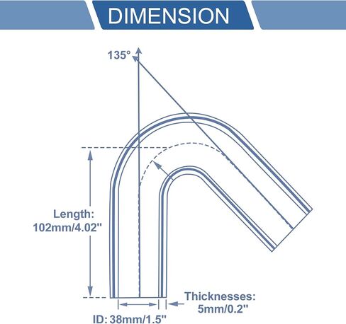 X AUTOHAUX 1 Set 38mm/1.5" ID 102mm/4.02" Length 135° Blue Car Silicone Hose with Clamps Coolant Hose Universal in Saudi Arabia