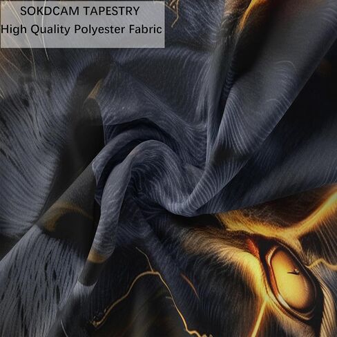 Sokdcam Cool Lion Tapestry Wall Hanging, Black and Gold African Lion Wild Animal Men Hippie Art Decor Tapestries, Wall Tapestries for living Room Bedroom Home Dormitory Decoration 60X40 Inch in Saudi Arabia
