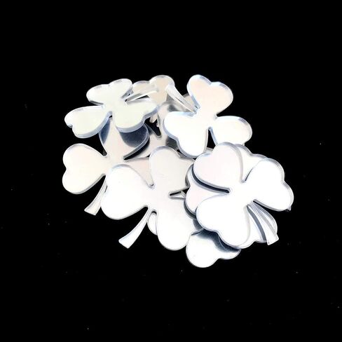 Clover Shaped Crafting Mirrors, Set of 10, Many Colours, Shatterproof Acrylic, Silver Mirror, Pack of 10 x 10cm in Saudi Arabia