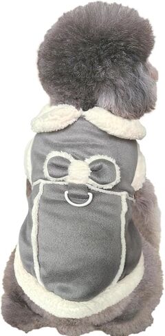 Jecikelon Bowtie Dog Cold Weather Coat Fleece Lining Warm Pet Puppy Turtleneck Dogs Winter Coats for Small Dogs Jacket with D-Ring Leash (X-Small, Pink) in Kuwait