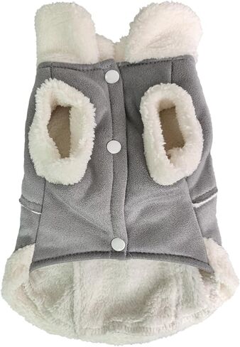 Jecikelon Bowtie Dog Cold Weather Coat Fleece Lining Warm Pet Puppy Turtleneck Dogs Winter Coats for Small Dogs Jacket with D-Ring Leash (X-Small, Pink) in Kuwait