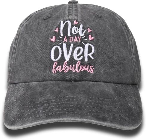 InnoBeta Birthday Fabulous Gifts for Women, Adjustable Vintage Baseball Cap Washed Cotton Embroidered Hat - Not a Day Over Fabulous Grey in Saudi Arabia
