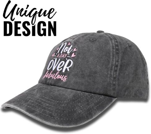 InnoBeta Birthday Fabulous Gifts for Women, Adjustable Vintage Baseball Cap Washed Cotton Embroidered Hat - Not a Day Over Fabulous Grey in Saudi Arabia