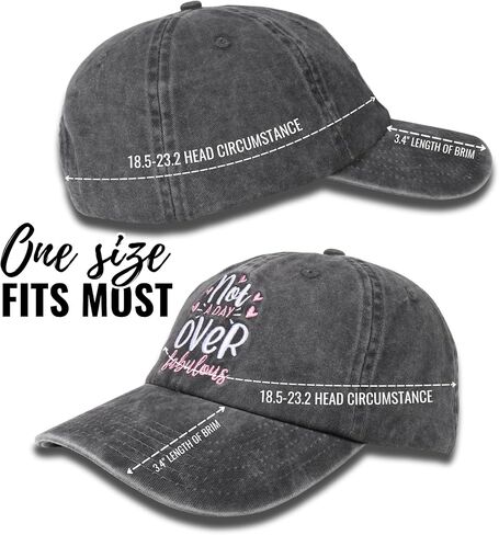 InnoBeta Birthday Fabulous Gifts for Women, Adjustable Vintage Baseball Cap Washed Cotton Embroidered Hat - Not a Day Over Fabulous Grey in Saudi Arabia