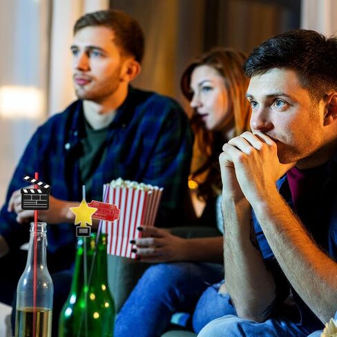 24 حزمة من مستلزمات الحفلات الليلية للأفلام، شفاطات للشرب ليلًا، جهاز عرض PET، كأس للفشار، شفاطات للشرب، شفاطات بلاستيكية، زينة لحفلات السجادة الحمراء من أجل هدايا الحفلات الليلية للأفلام in Kuwait