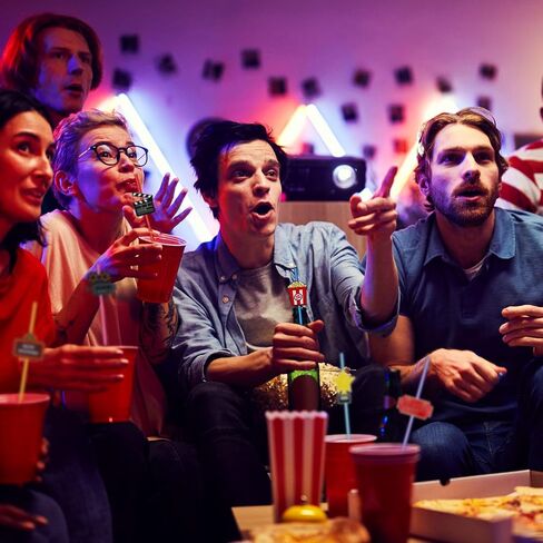 24 حزمة من مستلزمات الحفلات الليلية للأفلام، شفاطات للشرب ليلًا، جهاز عرض PET، كأس للفشار، شفاطات للشرب، شفاطات بلاستيكية، زينة لحفلات السجادة الحمراء من أجل هدايا الحفلات الليلية للأفلام in Kuwait