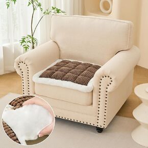 Couch Covers for Dogs Washable,Thick Sofa Pads,Checkered Couch Cover Sofa Protector, Anti-Slip Fun Fuzzy Pet Friendly Sofa Cover, Dog Bed Mat for Couch,(Dark Grey,27.5x59 inch) in Kuwait