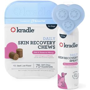 مضغ كرادل اليومي لتهدئة البشرة - مضغ صحة الجلد ودعم تخفيف التوتر للكلاب - مضغ ناعم مهدئ مع مكونات مهدئة - لجميع سلالات وأحجام الكلاب - 75 وعاء in Kuwait