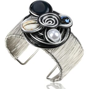 Gold Color Arm Cuff Big Crystal Bracelet for Women Thick Wide Chunky Statement Non Tarnish Wire Wrist Wrap Fashion Bangle in Kuwait