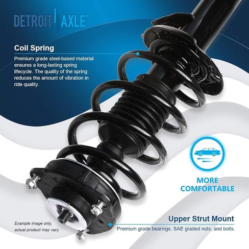 Detroit Axle - 8pc Struts Shocks Kit لعام 2012-2017 VW Jetta ، الدعامات الأمامية مع لفائف الربيع الخلفية لامتصاص الصدمات الأمامية ربط شريط الترجيع الخلفي البديل - [ليس للتعليق الرياضي] in Saudi Arabia