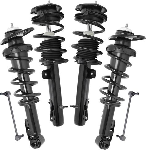 Detroit Axle - 6pc Struts Sway Sway Bars لعام 2007-2015 Mini Cooper ، 4 دعامات خلفية أمامية مع مجموعة الربيع لفائف 2 روابط نهاية الترجيع الأمامية 2008 2009 2010 2012 2013 2014 مجموعة التعليق البديلة in Saudi Arabia
