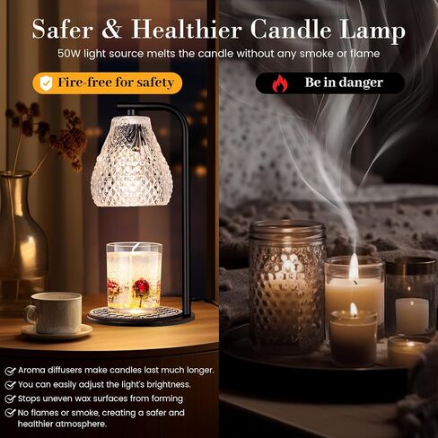 مصباح شمعة Newhcte دافئ ، شمعة كهربائية أكثر دفئًا مع توقيت ، هدايا لأمي ، غرفة نوم ديكور منزل قابلة للضحكة أكثر دفئًا للشمع المعطر مع مصابيح 2 in Saudi Arabia