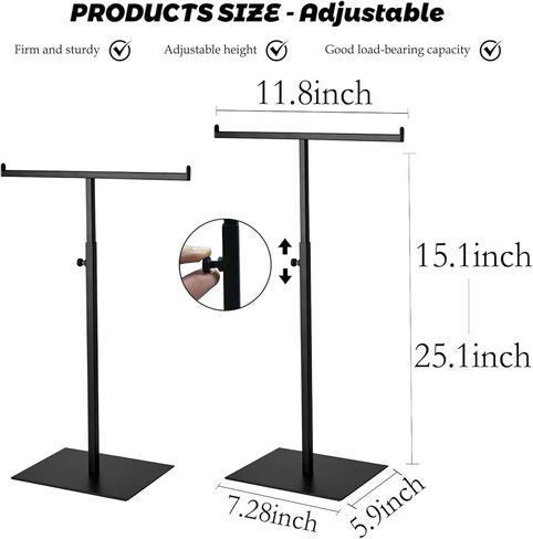 Purse Display Stand Jewelry Tower Stainless Steel Handbag Stand Jewelry Stands Tabletop for Necklaces Organizer Stand Adjustable Height Home Store Boutique, Black in Kuwait