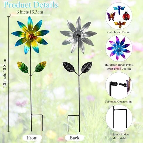 Wind Spinners Outdoor, Kinetic Wind Sculptures & Spinners, Poinsettia Flower Metal Wind Spinners for Yard and Garden in Saudi Arabia