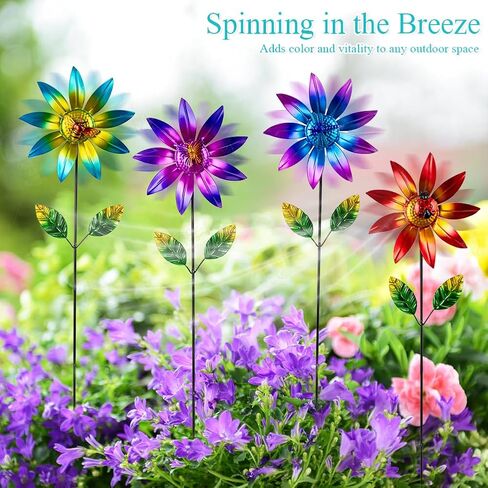 Wind Spinners Outdoor, Kinetic Wind Sculptures & Spinners, Poinsettia Flower Metal Wind Spinners for Yard and Garden in Saudi Arabia