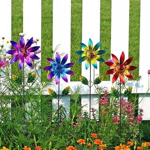 Wind Spinners Outdoor, Kinetic Wind Sculptures & Spinners, Poinsettia Flower Metal Wind Spinners for Yard and Garden in Saudi Arabia