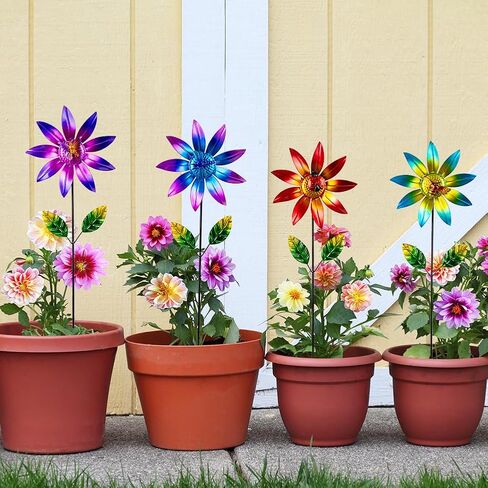 Wind Spinners Outdoor, Kinetic Wind Sculptures & Spinners, Poinsettia Flower Metal Wind Spinners for Yard and Garden in Saudi Arabia