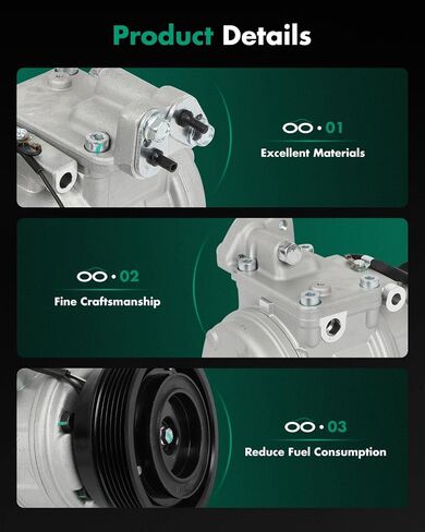 SCITOO AC Compressor with Clutch 2008 2009 2010 Compatible for Kia Rondo EX LX 2.4L in Saudi Arabia