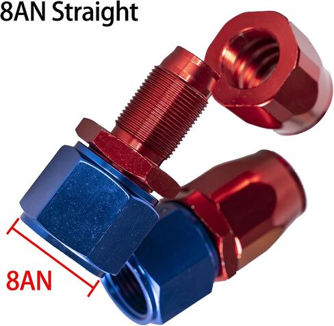 2pcs 8an 90 درجة ألمنيوم خرطوم خرطوم نهاية التوفيق لخرطوم الوقود CPE مضفر الأزرق/الأحمر (90 درجة) in Kuwait