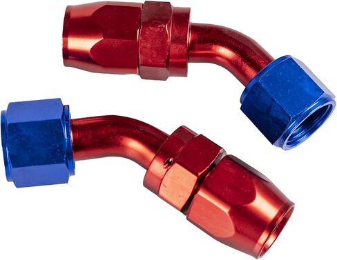 2pcs 8an 90 درجة ألمنيوم خرطوم خرطوم نهاية التوفيق لخرطوم الوقود CPE مضفر الأزرق/الأحمر (90 درجة) in Kuwait