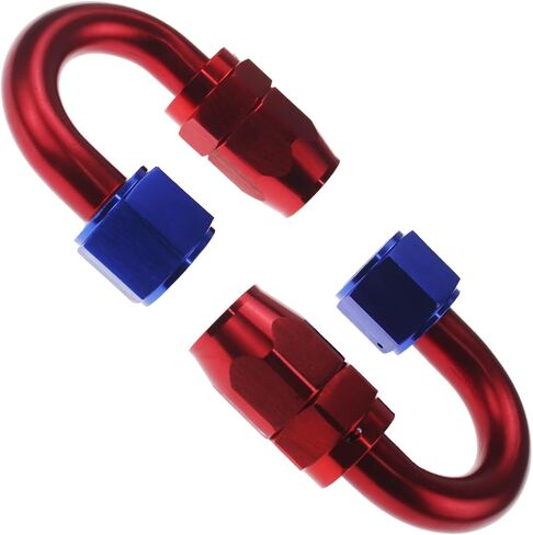 2pcs 8an 90 درجة ألمنيوم خرطوم خرطوم نهاية التوفيق لخرطوم الوقود CPE مضفر الأزرق/الأحمر (90 درجة) in Kuwait