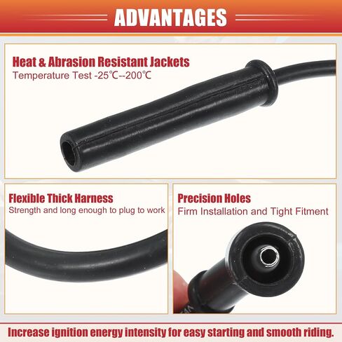 Acropix Car Spark Plug Coil Coil Coil Coil Coil Coil Cable 7mm ملائمة ل Dodge Dakota Durango لـ RAM 1500 V8 4.7L No.5149051AC - حزمة 8 in Saudi Arabia